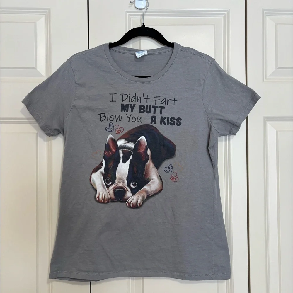 NWOT Port and Company Gray Bulldog Graphic Tee - Picture 1 of 5